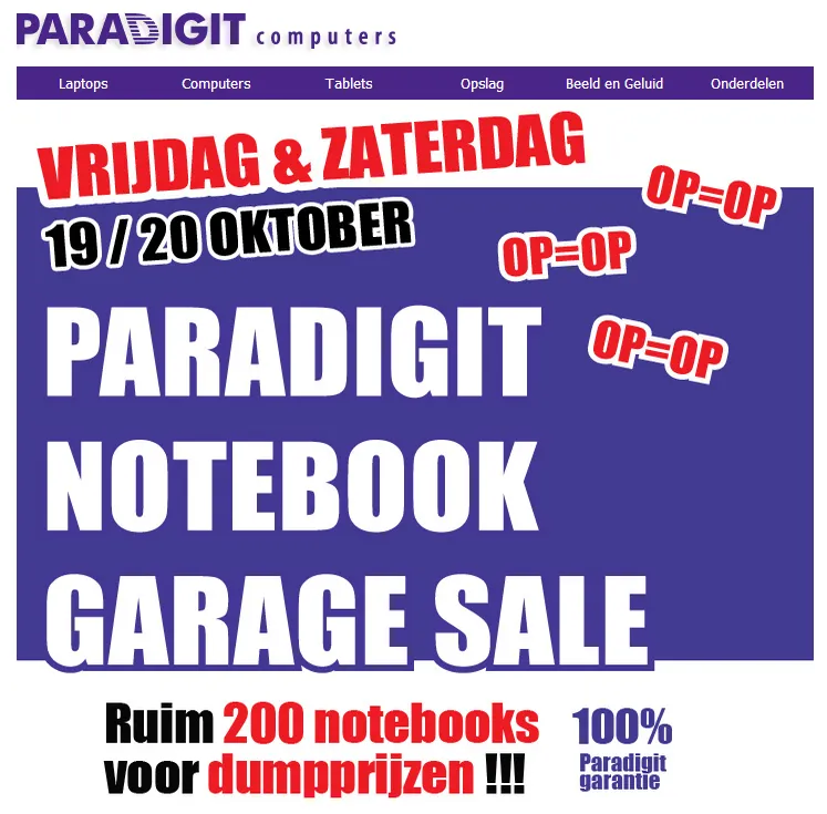 GarageSale-Nieuwsbrief