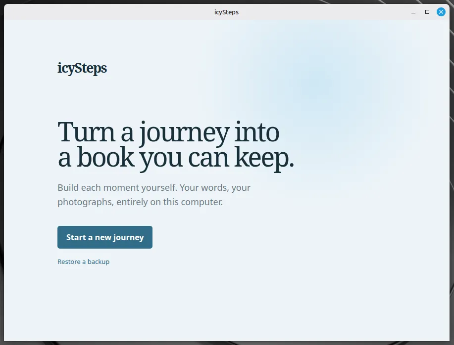 icySteps Intro Screenshot