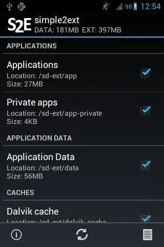 S2E (simple2ext) screenshot